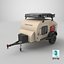 3D Camping Beige Trailer Teardrop Lights On
