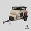 3D Camping Beige Trailer Teardrop Lights On