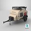 3D Camping Beige Trailer Teardrop Lights On