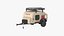3D Camping Beige Trailer Teardrop Lights On