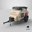 3D Camping Beige Trailer Teardrop Lights On
