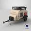 3D Camping Beige Trailer Teardrop Lights On