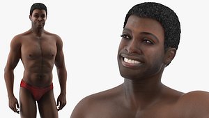 african american man rigged 3D model