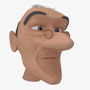 3d head cartoon old man
