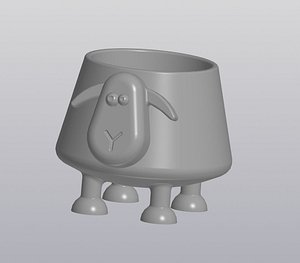 3D Flowerpot Crazy Sheep