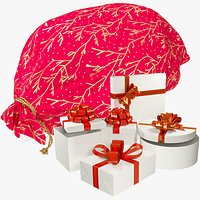 Santa Bag and Gift Boxes Collection V13