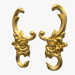 Plaster Decorative Bow DS222 3D model