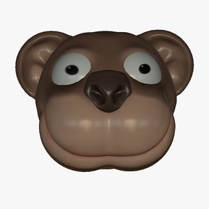 Cute Cartoon Monkey Head