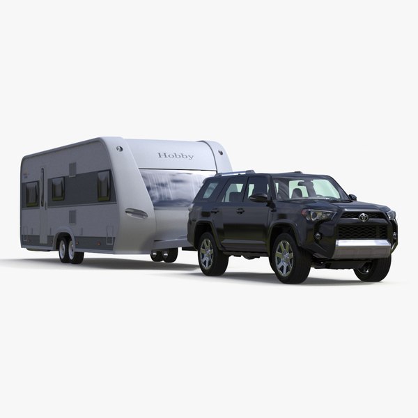 Toyota 4Runner Towing Caravan Hobby model