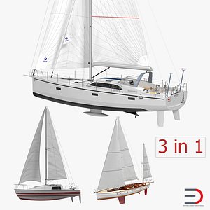 sailing yachts 3d model