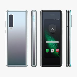 samsung galaxy fold silver 3D