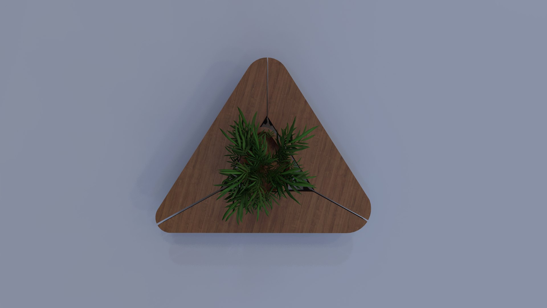 3D Wooden Steel Triangular Bench With Planter - TurboSquid 2459759