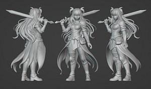 Aria Moonveil  Enchanting Fantasy Sorceress Bust model