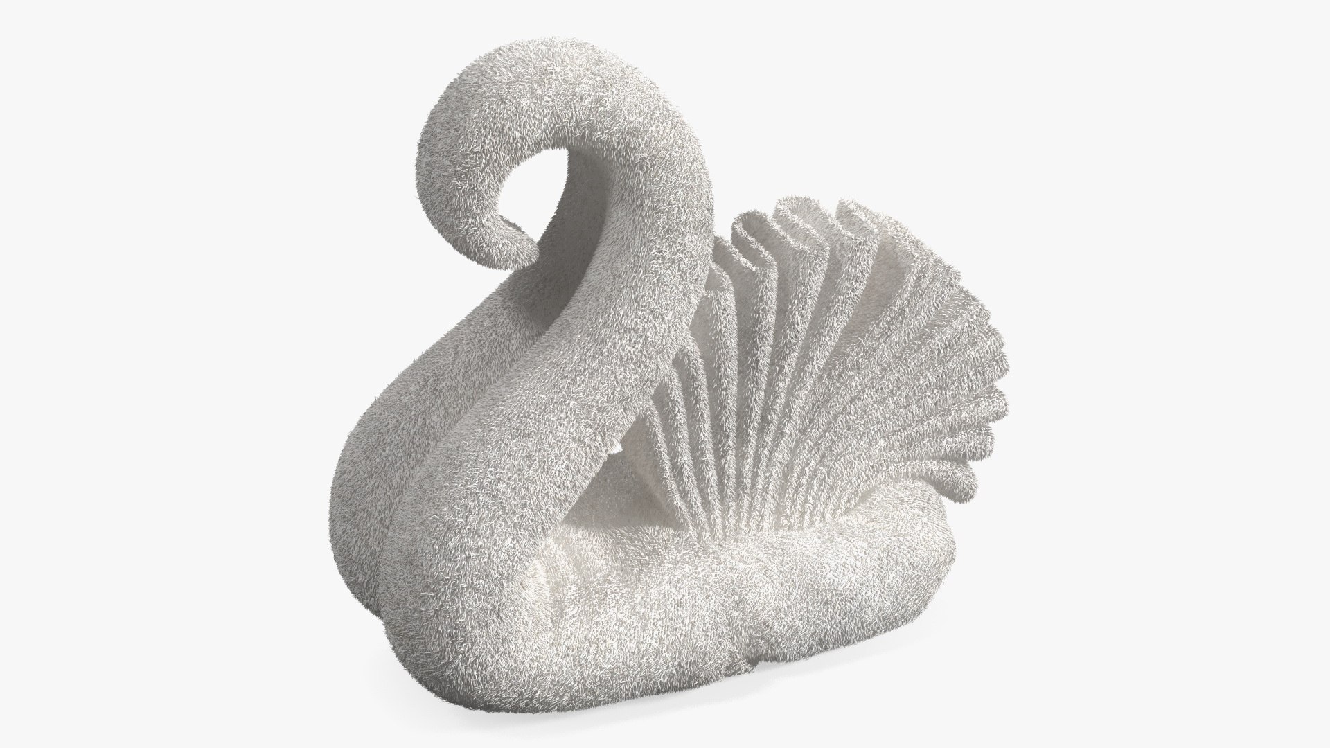 Designer Towel Swan White Fur 3D model preview