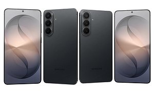 3D Samsung Galaxy S26 Black And S26 Plus Black model