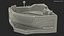Modern Whirlpool Corner Bathtub Black