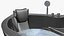 Modern Whirlpool Corner Bathtub Black