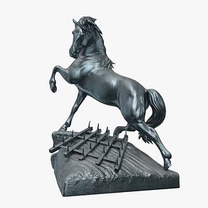 3D Horse And The Harrow Bronze