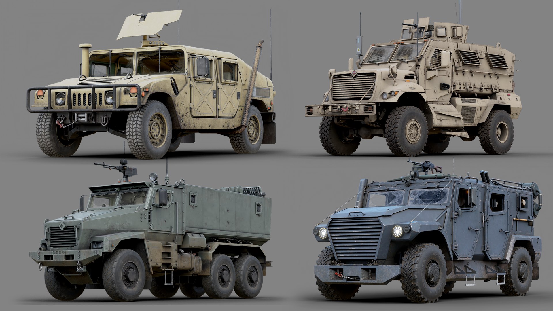 4 Armored Military Cars with Interior Realtime Pack 3D model https://p.turbosquid.com/ts-thumb/My/2eCAVc/rc/render1/png/1718614149/1920x1080/fit_q87/2f054d948f7a342f1e3c647b3aeb0531b0631470/render1.jpg