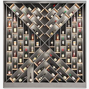 Large wine rack or display case 3D model