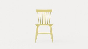 3D Wood H17 Spindle Chair Yellow