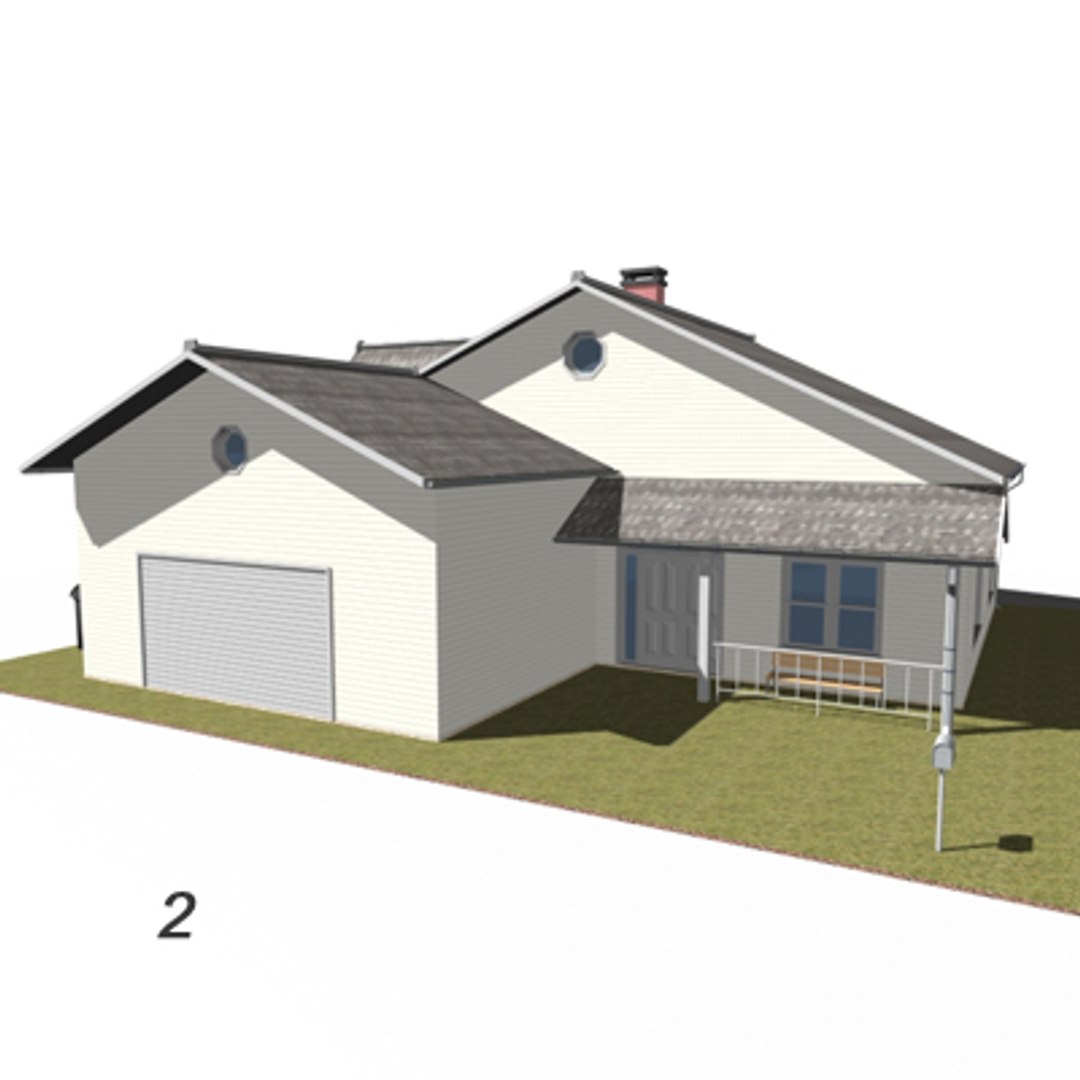 Neighborhood 3 Houses 3d 3ds