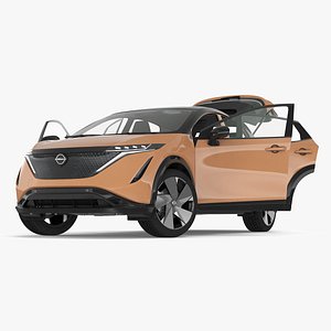 3D Nissan Ariya Lights On Rigged for Cinema 4D
