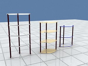 3d model shelf 6 materials different