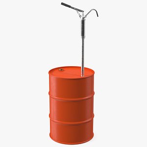 Lever Hand Pump with Oil Barrel Rigged