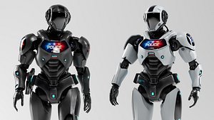 3D SCI-FI POLICE ROBOT model