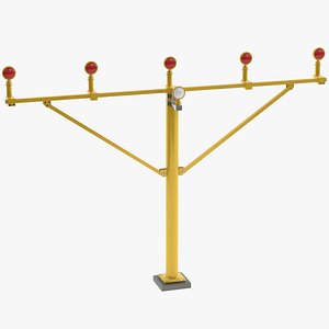 Airport Approach Light Masts Pack Aviation Lighting Low-poly 3D