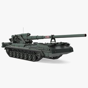 3D 2S7 Pion Self Propelled Heavy Artillery Clean Rigged model