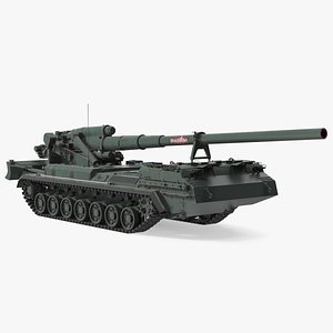 2S7 Pion Self Propelled Heavy Artillery Clean Rigged