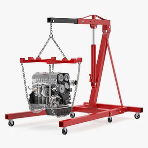 shop crane engine 3D model
