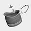 Vintage Mansion Black Coal Bucket