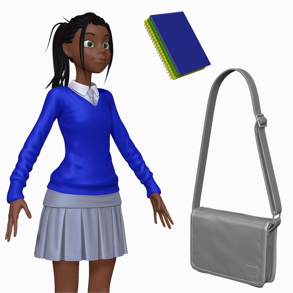 3d sculpt cartoon teenage student