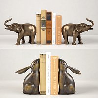 ELEPHANT AND BUNNY BOOKENDS RH