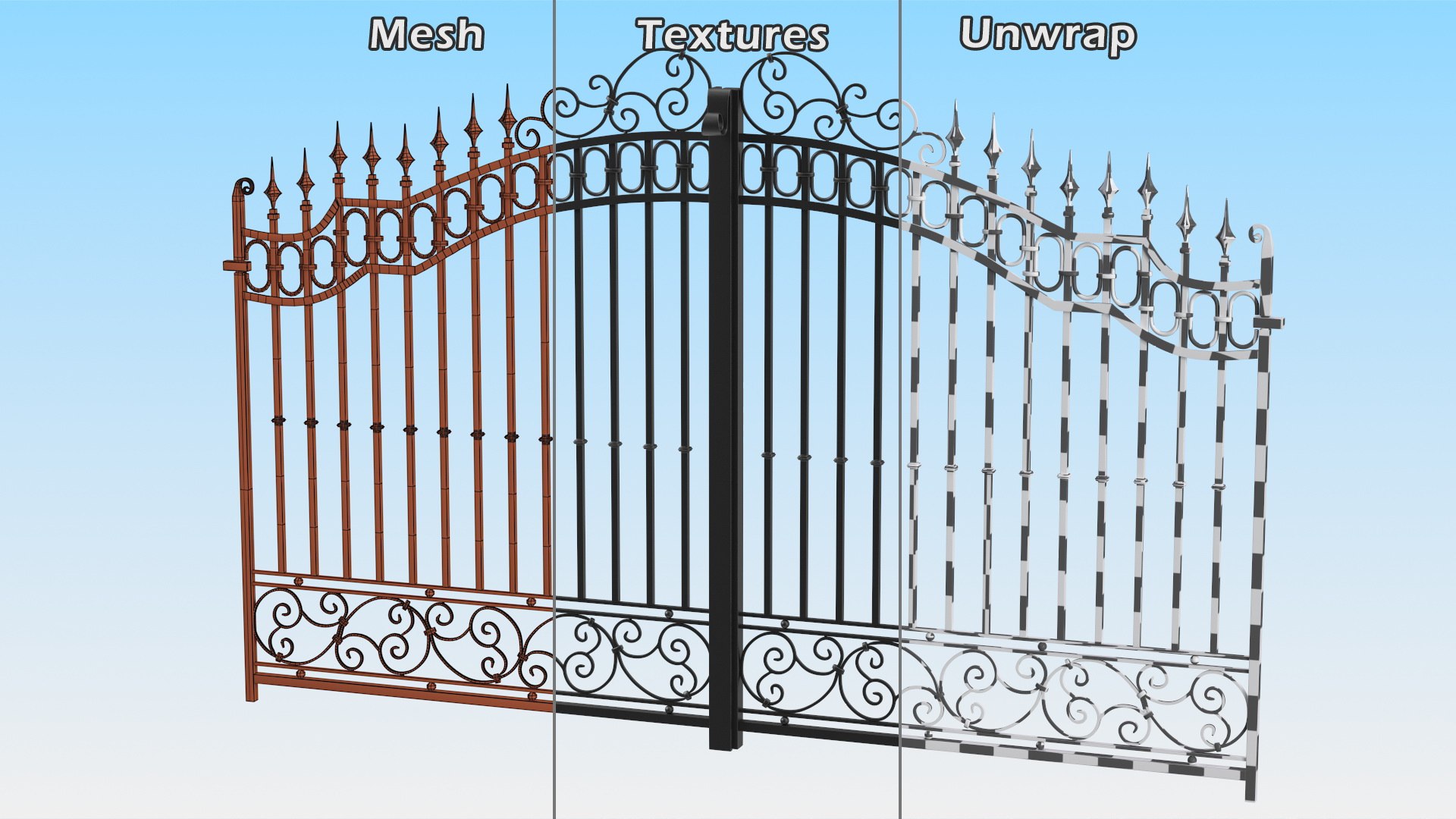 3D Iron Gate - TurboSquid 1870726