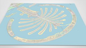 3D model The Palm Jumeirah Island Dubai UAE Streets and roads