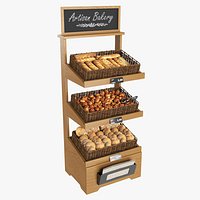 Wooden loaf bread stand 04