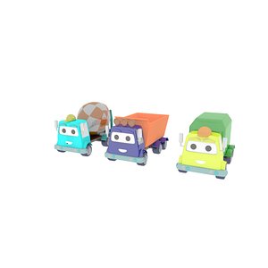 cartoon of cars 3D model