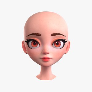 3D cartoon girl head