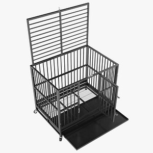 Heavy Duty Metal Dog Cage Crate 03 3D model