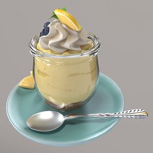 3D model lemon dessert
