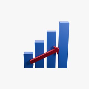 Growing bar chart with arrow