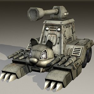 cat tank cute vehicle 3d model