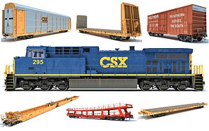Freight Train Locomotive Railroad Cars