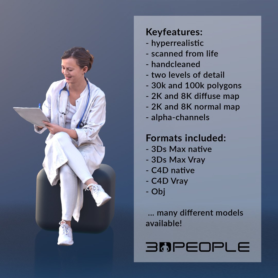 10465 Nadin - Female Doctor Sitting Talking About Documents 3D https://p.turbosquid.com/ts-thumb/Mz/2rIl74/Oq/10465_02/jpg/1634820656/1920x1080/fit_q87/8727e1777a1bf2f4f3c740b639a55675edcfd08d/10465_02.jpg