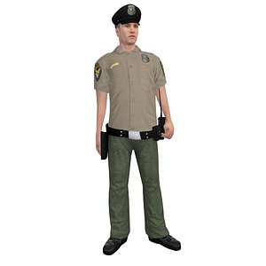 rigged police officer 3d model