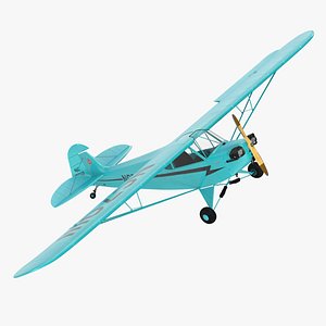 Piper Cub Aircraft Rigged model